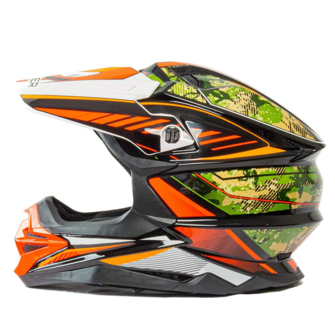 Шлем мото кроссовый HIZER J6803 №4 (XL) BLACK/GREEN/ORANGE Шлем мото кроссовый HIZER J6803 №4 (XL) BLACK/GREEN/ORANGE
